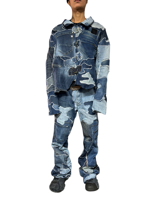 Blue Denim Camo Set